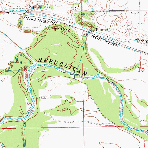 Topographic Map of Middle Creek, NE