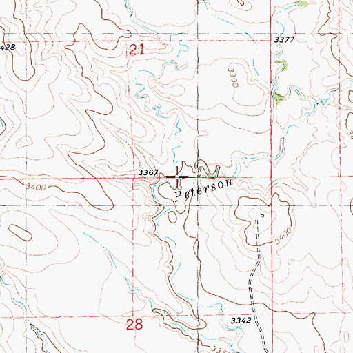 Topographic Map of Middle Creek, NE