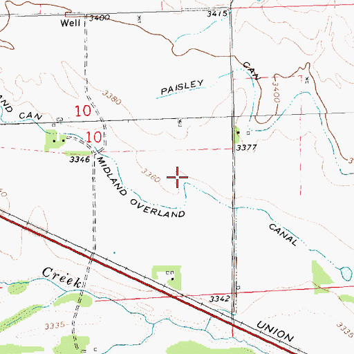 Topographic Map of Midland Overland Canal, NE