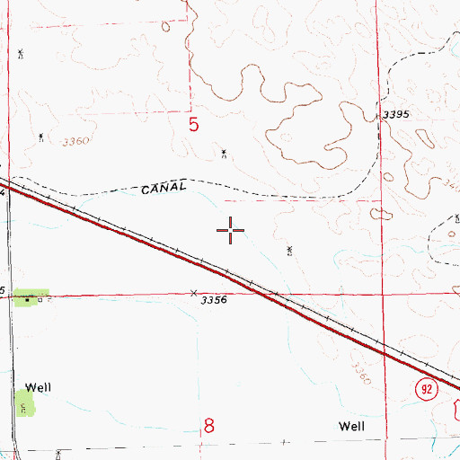 Topographic Map of Midland Overland Canal, NE
