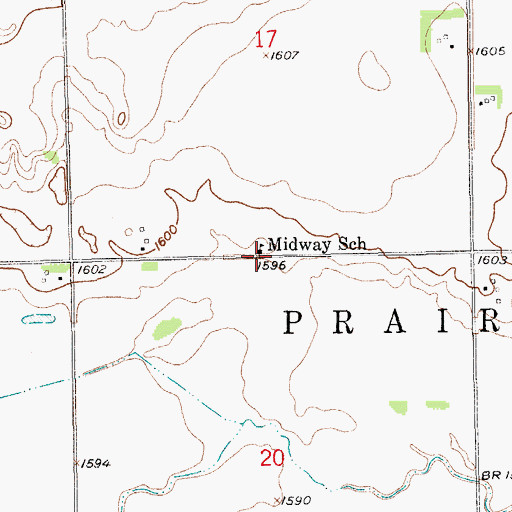 Topographic Map of Midway School (historical), NE