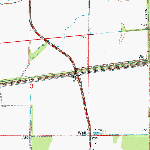 Topographic Map of Ditch Number 20, AR