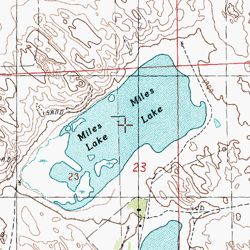 Topographic Map of Miles Lake, NE