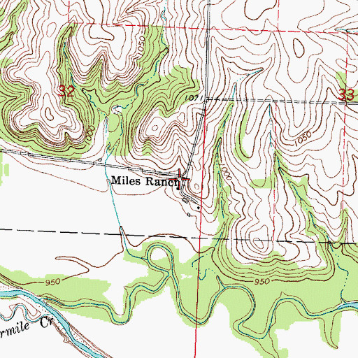 Topographic Map of Miles Ranch, NE