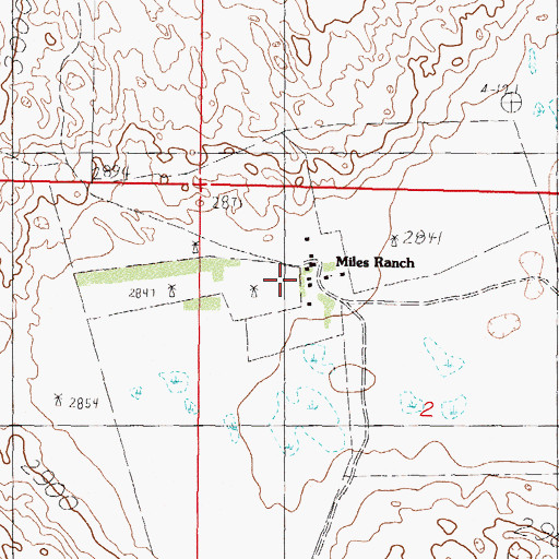 Topographic Map of Miles Ranch, NE