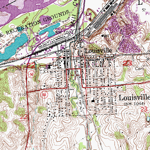 Topographic Map of Mill Creek, NE
