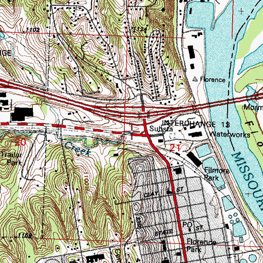 Topographic Map of Mill Creek, NE