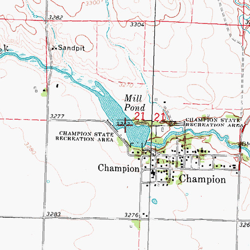 Topographic Map of Mill Pond, NE