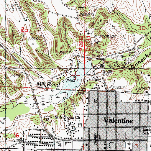 Topographic Map of Mill Pond, NE