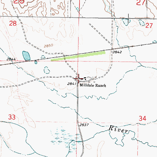 Topographic Map of Milldale Ranch, NE