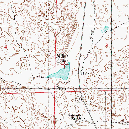Topographic Map of Miller Lake, NE