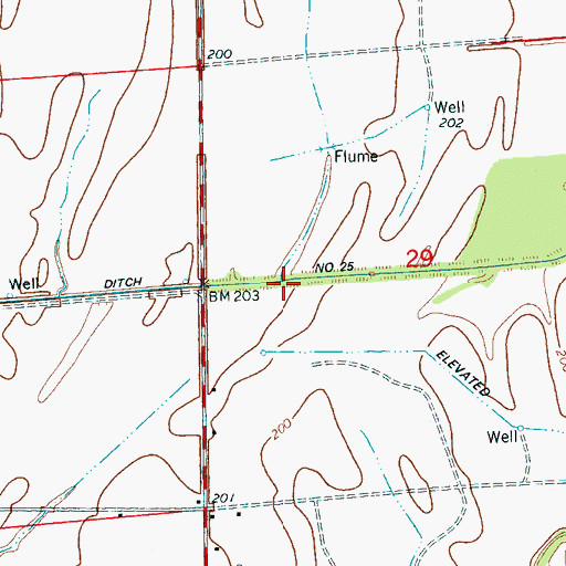 Topographic Map of Ditch Number 25, AR