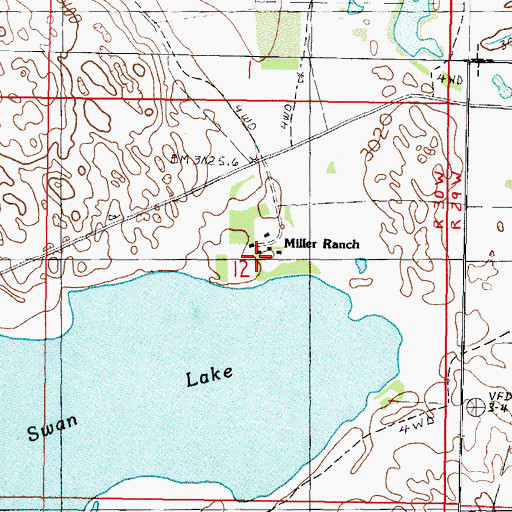 Topographic Map of Miller Ranch, NE
