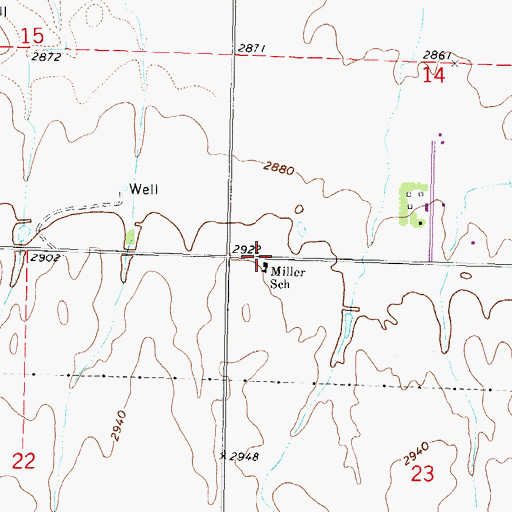 Topographic Map of Miller School, NE
