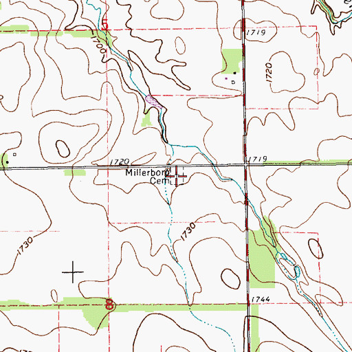 Topographic Map of Millerboro Cemetery, NE