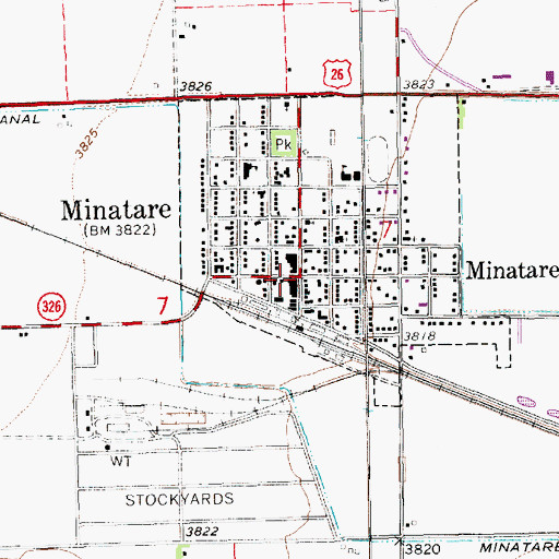 Topographic Map of Minatare, NE