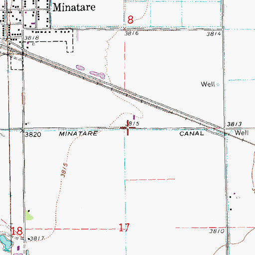 Topographic Map of Minatare Canal, NE