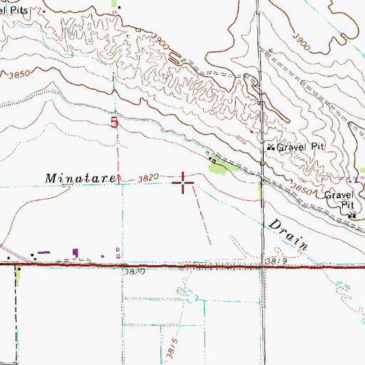 Topographic Map of Minatare Drain, NE