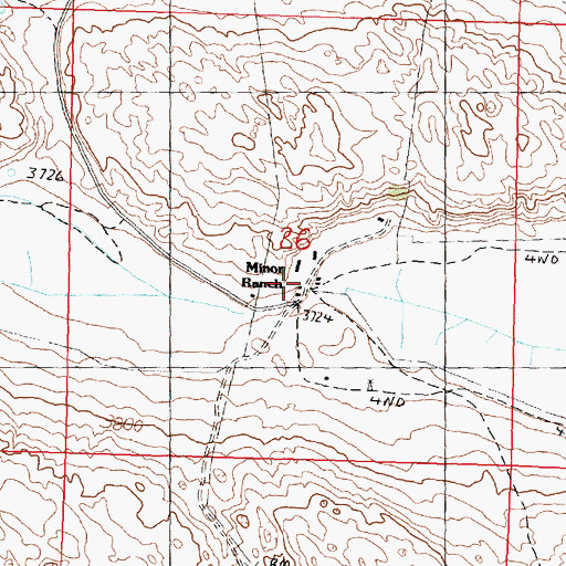 Topographic Map of Minor Ranch, NE