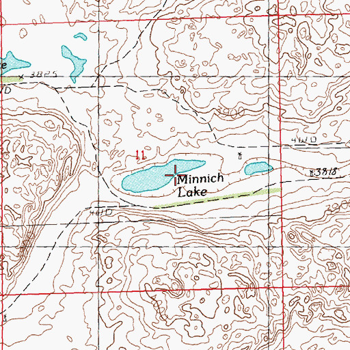 Topographic Map of Minnich Lake, NE