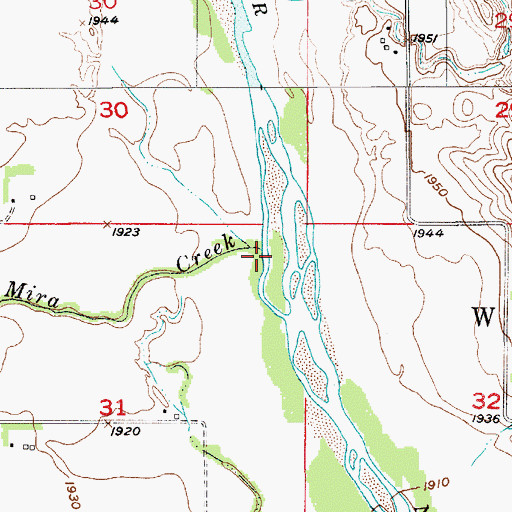 Topographic Map of Mira Creek, NE