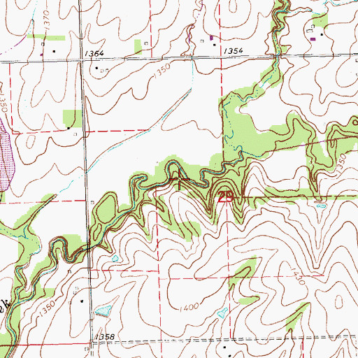Topographic Map of Mission Creek, NE