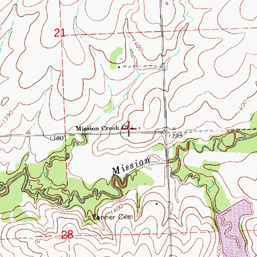 Topographic Map of Mission Creek Church, NE