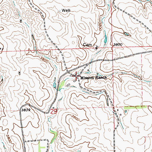 Topographic Map of Mission Ranch, NE