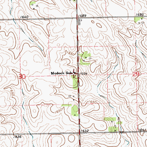 Topographic Map of Modock School, NE