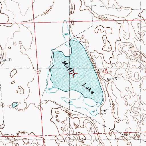 Topographic Map of Moffit Lake, NE
