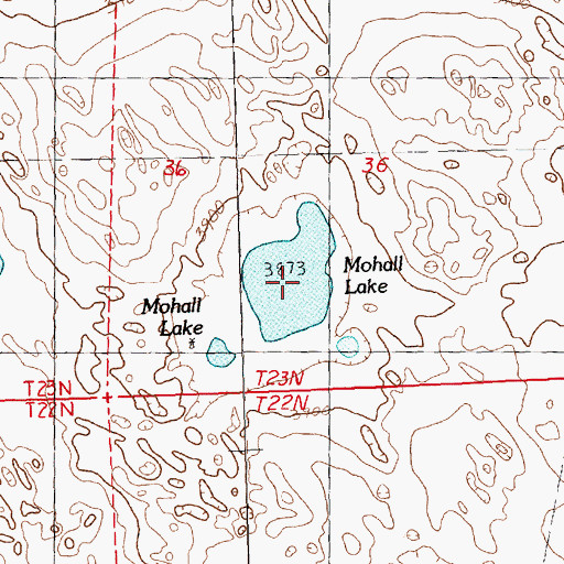 Topographic Map of Mohall Lake, NE