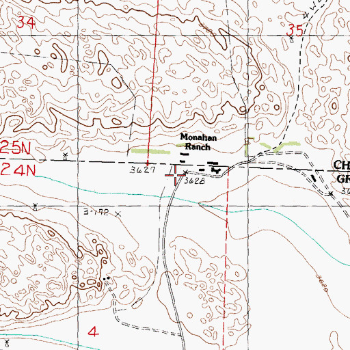 Topographic Map of Monahan Ranch, NE