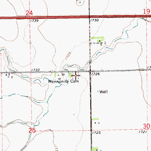 Topographic Map of Mennonite Cemetery, NE
