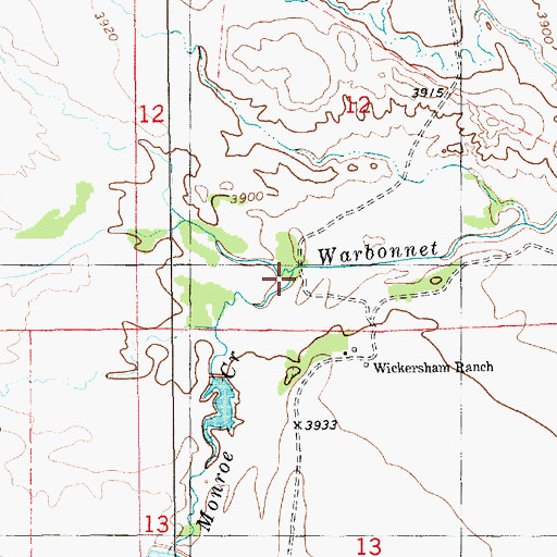 Topographic Map of Monroe Creek, NE