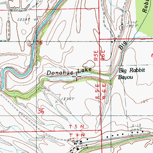 Topographic Map of Donahue Lake, AR