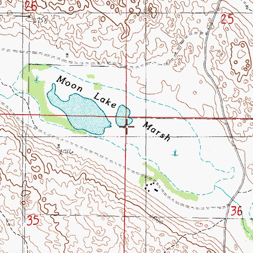 Topographic Map of Moon Lake Marsh, NE