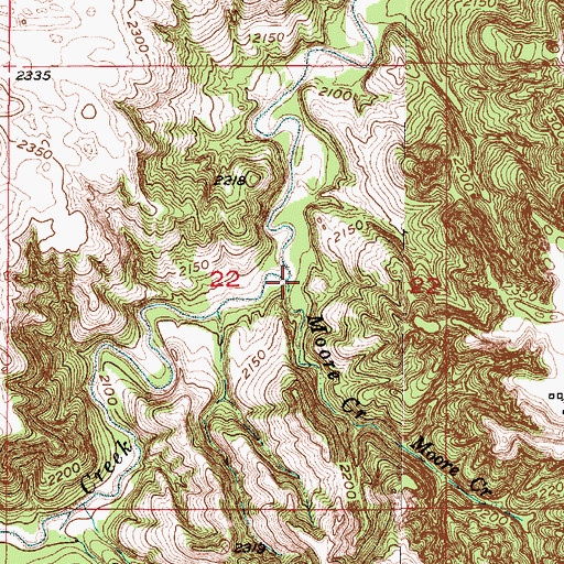 Topographic Map of Moore Creek, NE