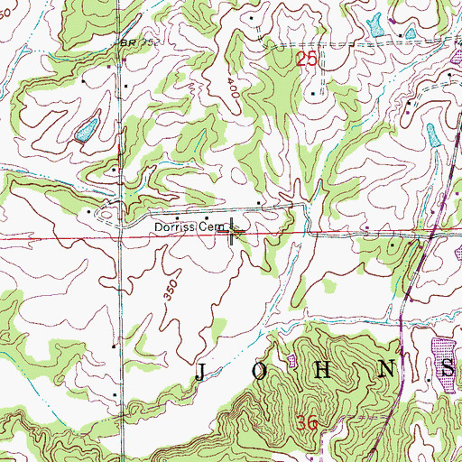 Topographic Map of Dorriss Cemetery, AR