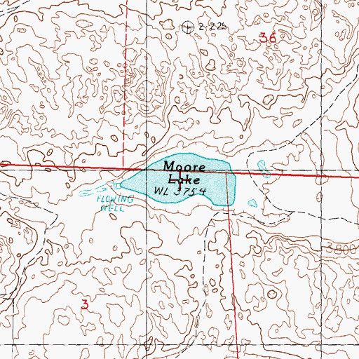 Topographic Map of Moore Lake, NE