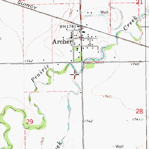 Topographic Map of Moores Creek, NE