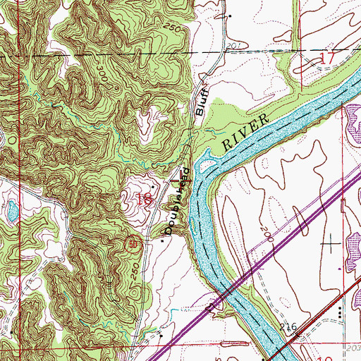 Topographic Map of Doublehead Bluff, AR