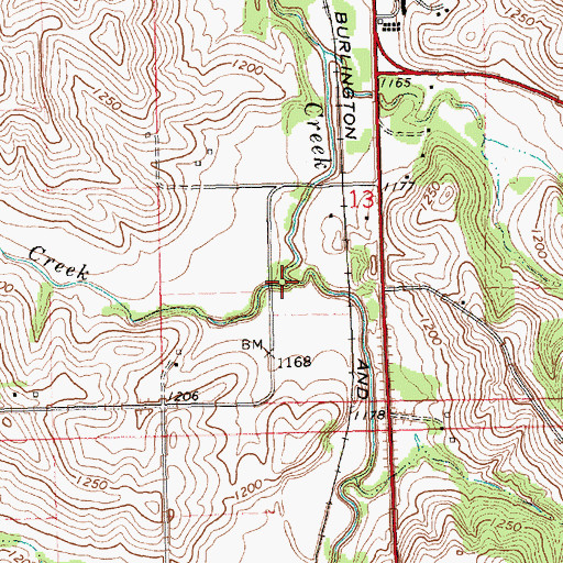 Topographic Map of Morgan Creek, NE