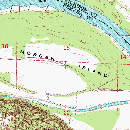 Topographic Map of Morgan Island, NE