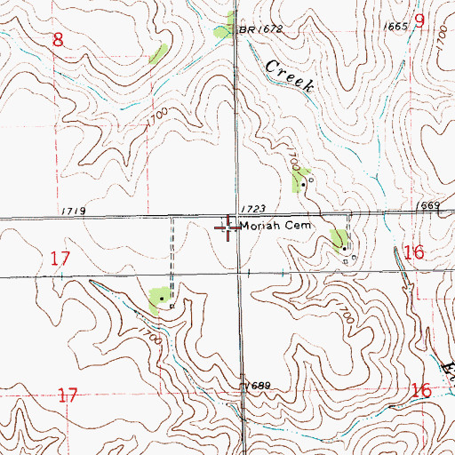 Topographic Map of Moriah Cemetery, NE