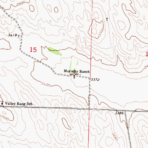 Topographic Map of Moriarty Ranch, NE