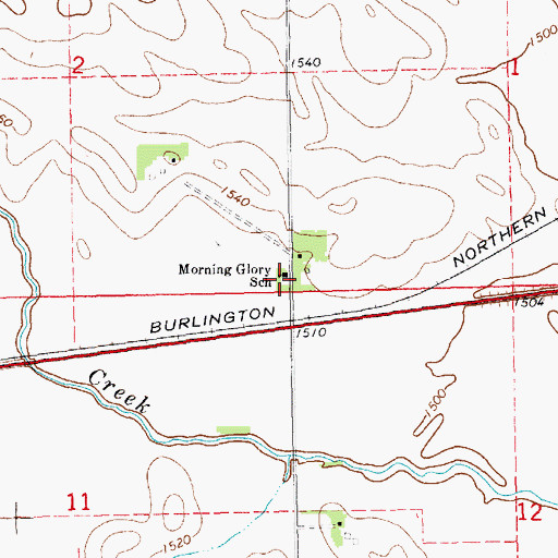 Topographic Map of Morning Glory School, NE