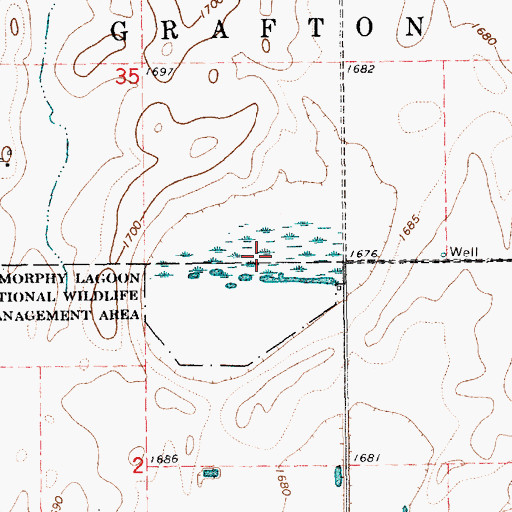 Topographic Map of Morphy Lagoon Natl Wildlife Mgt Area, NE