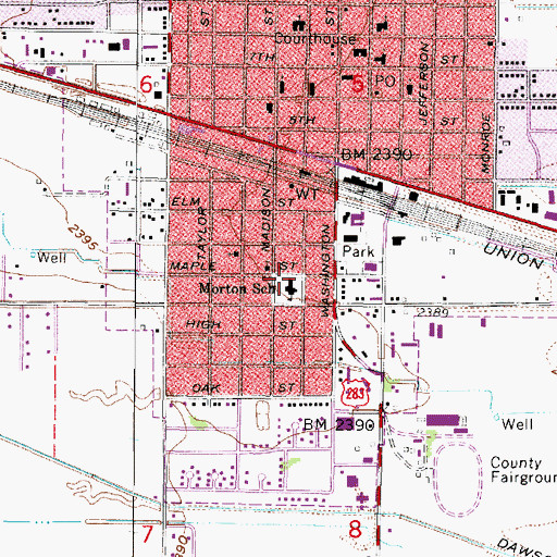 Topographic Map of Morton School, NE