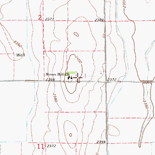 Topographic Map of Moses Hill Church, NE
