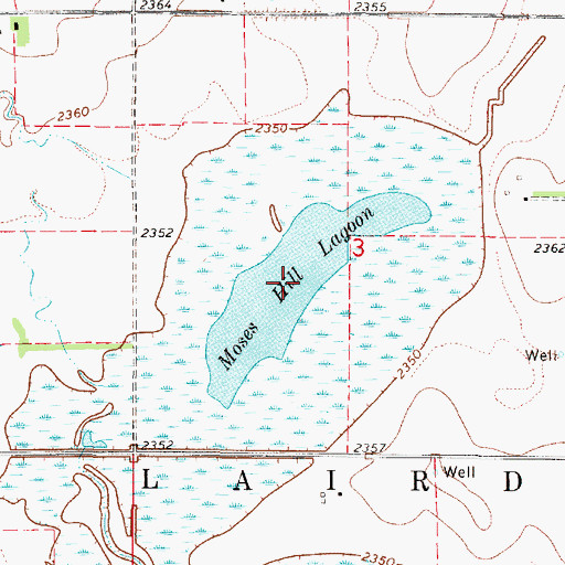 Topographic Map of Moses Hill Lagoon, NE